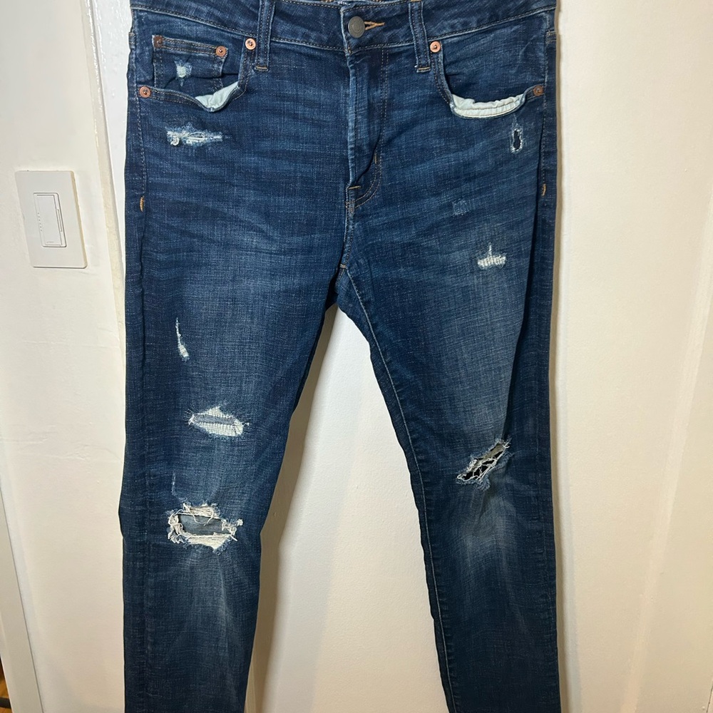 American Eagle Jeans Men’s Next Level Flex Distressed Denim Dark Wash Pants